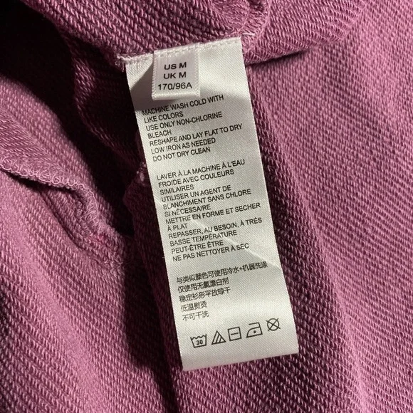 Anthropologie Pilcro Flynn Hoodie Women's Medium Raspberry Pleated French Terry - Picture 6 of 9